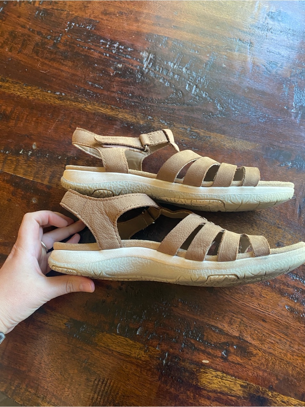 Earth origins etsaila leather sandals women’s size 8.5 tan comfort fisherman - Picture 7 of 8